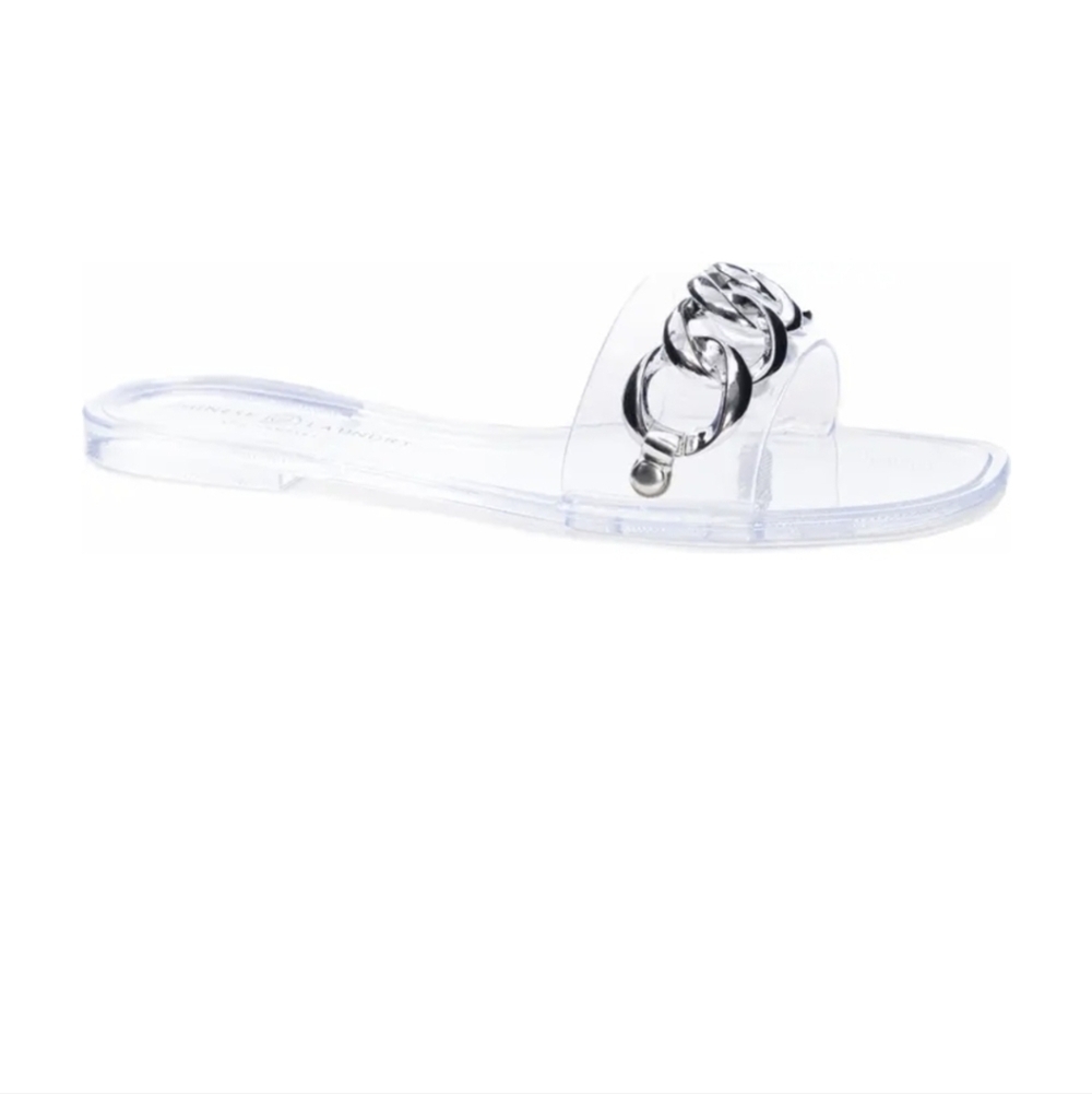 Midsummer Slide Sandal clear with silver chain size 8M